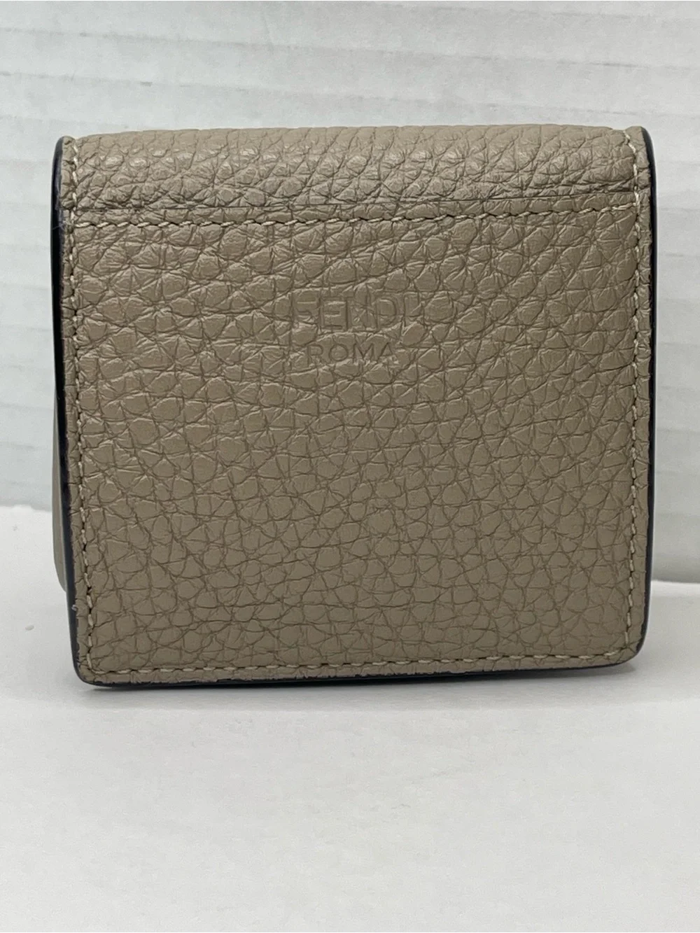 Fendi Pebbled Leather Compact Coint Wallet